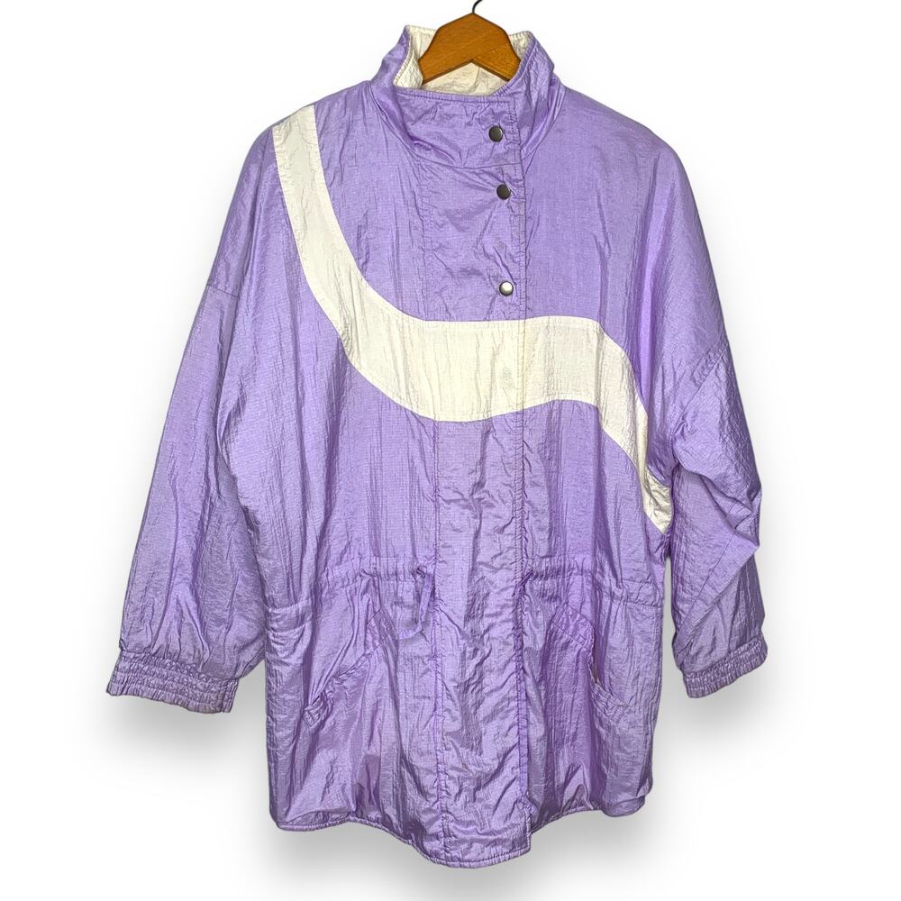 Vintage 80s Northwest Passage women's purple white windbreaker jacket SZ L